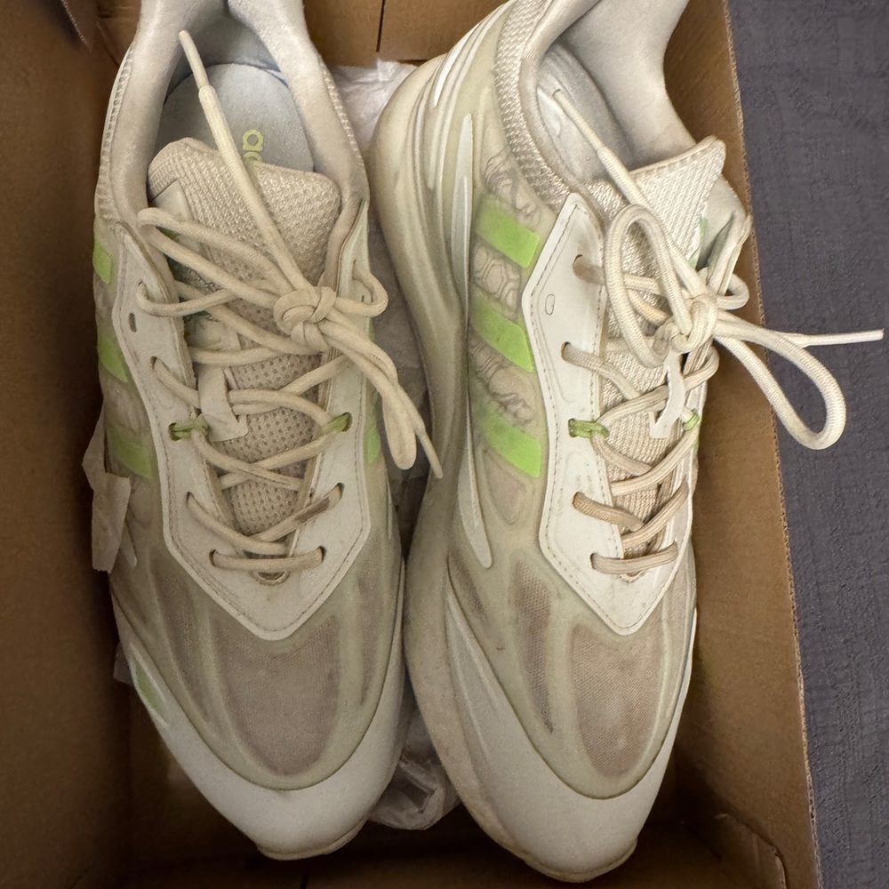Adidas Men’s Cream and Flourescent Sneakers